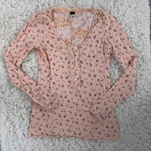 Free people floral long sleeve top